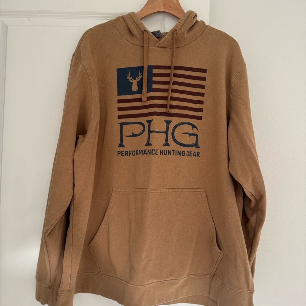 Columbia PERFORMANCE HUNTING GEAR men’s brown hoodie sweatshirt top size XXL